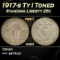 1917-s Ty I Standing Liberty Quarter Toned 25c Grades ms63