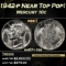 1942-p Mercury Dime Near Top Pop! 10c ms67+ fsb SEGS