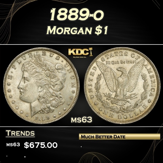 1889-o Morgan Dollar $1 Grades ms63