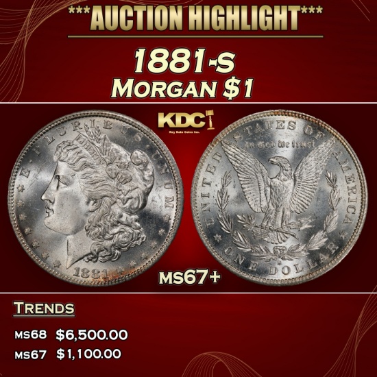 1881-s Morgan Dollar $1 ms67+ SEGS