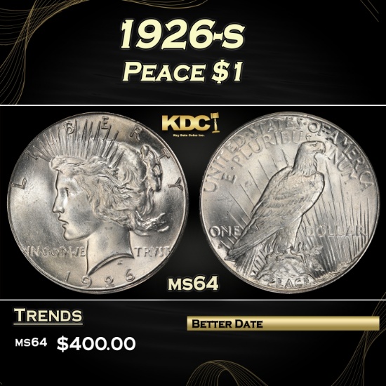 1926-s Peace Dollar $1 Grades ms64