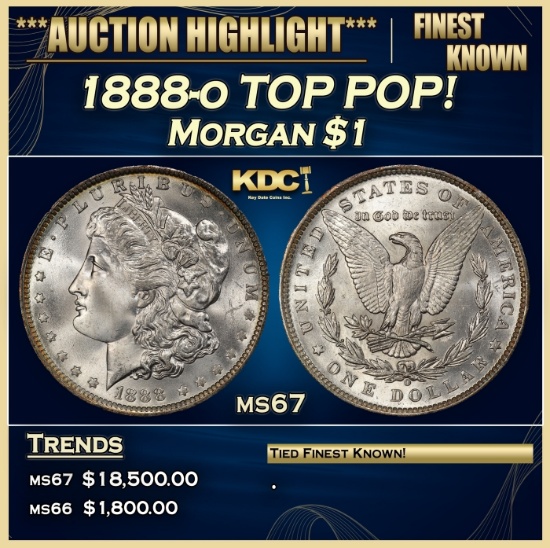 1888-o Morgan Dollar TOP POP! $1 ms67 SEGS