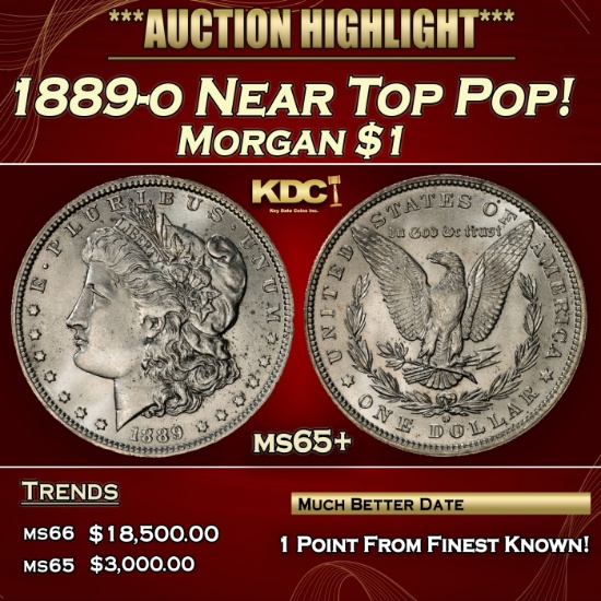 1889-o Morgan Dollar Near Top Pop! $1 ms65+ SEGS
