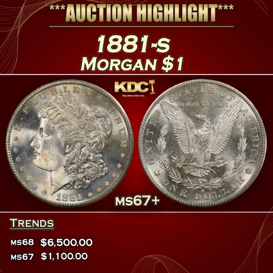 1881-s Morgan Dollar $1 ms67+ SEGS
