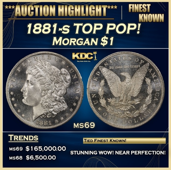 1881-s Morgan Dollar TOP POP! $1 ms69 SEGS