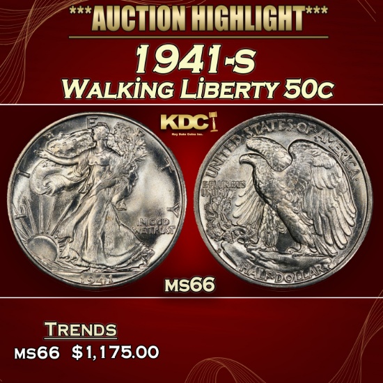 1941-s Walking Liberty Half Dollar 50c ms66 SEGS