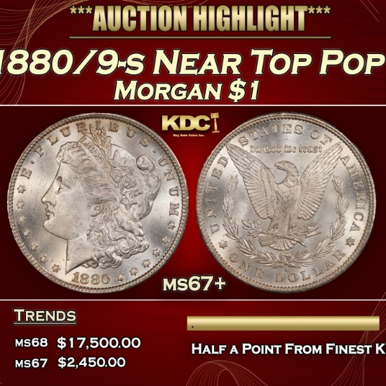 1880/9-s Morgan Dollar Near Top Pop $1 ms67+ SEGS