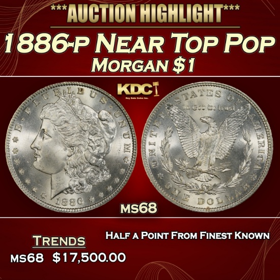 1886-p Morgan Dollar Near Top Pop $1 ms68 SEGS