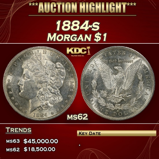 1884-s Morgan Dollar $1 ms62 USCG