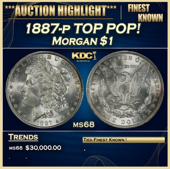 1887-p Morgan Dollar TOP POP! $1 ms68 SEGS