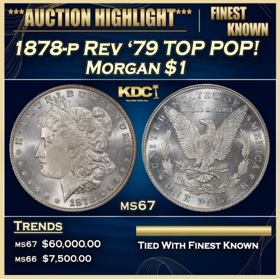 1878-p Rev '79 Morgan Dollar TOP POP! $1 ms67 SEGS