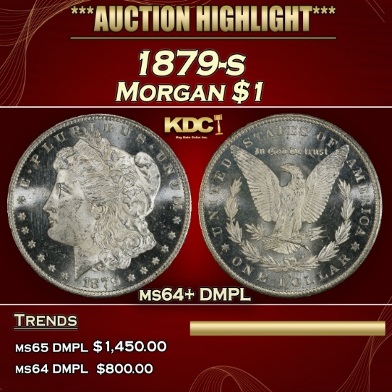 1879-s Morgan Dollar $1 ms64+ DMPL SEGS