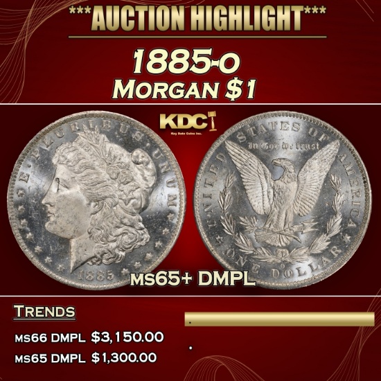 1885-o Morgan Dollar $1 ms65+ DMPL SEGS