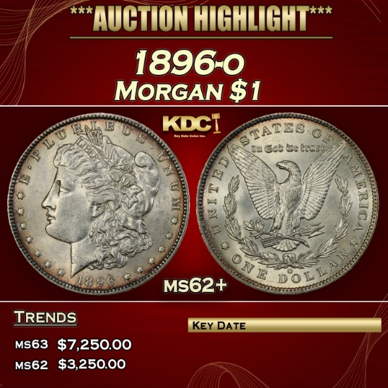 1896-o Morgan Dollar $1 ms62+ USCG