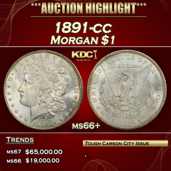 1891-cc Morgan Dollar $1 ms66+ SEGS
