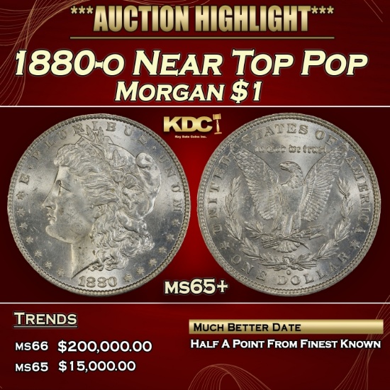 1880-o Morgan Dollar Near Top Pop $1 ms65+ SEGS