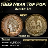 1889 Indian Cent Near Top Pop! 1c ms65+ bn SEGS
