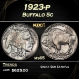 1923-p Buffalo Nickel 5c Grades ms65