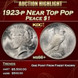 1923-p Peace Dollar Near Top Pop $1 ms66+ SEGS
