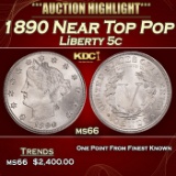 1890 Liberty Nickel Near Top Pop 5c ms66 SEGS
