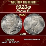 1923-s Peace Dollar $1 ms65 SEGS