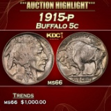 1915-p Buffalo Nickel 5c ms66 SEGS