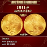 1911-p Gold Indian Eagle $10 ms65+ SEGS