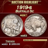 1919-s Buffalo Nickel 5c ms63 USCG