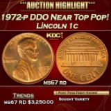1972-p DDO Lincoln Cent Near Top Pop! 1c ms67 rd SEGS