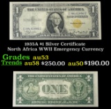1935A $1 Silver Certificate North Africa WWII Emergency Currency Grades Select AU
