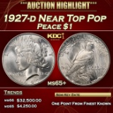 1927-d Peace Dollar Near Top Pop $1 ms65+ SEGS