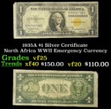 1935A $1 Silver Certificate North Africa WWII Emergency Currency Grades vf+