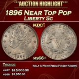1896 Liberty Nickel Near Top Pop 5c ms66+ SEGS
