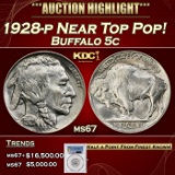 PCGS 1928-p Buffalo Nickel Near Top Pop! 5c ms67 PCGS