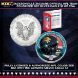 Jacksonville Jaguars Official NFL Team Colorized 1oz Silver Eagle $1 w/ COA Grades Other Toy