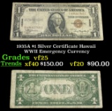 1935A $1 Silver Certificate Hawaii WWII Emergency Currency Grades vf+