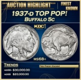 1937-d Buffalo Nickel TOP POP! 5c ms68+ SEGS