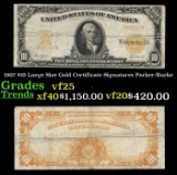 1907 $10 Large Size Gold Certificate Grades vf+ Signatures Parker/Burke