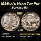 1938-d/d Buffalo Nickel Near Top Pop 5c ms67 SEGS