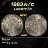 1883 n/c Liberty Nickel 5c Grades ms66