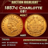 1857-c Gold Dollar Charlotte $1 ms61 USCG