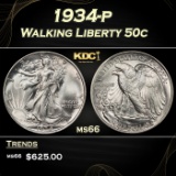 1934-p Walking Liberty Half Dollar 50c Grades GEM+ Unc