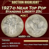 1927-d Standing Liberty Quarter Near Top Pop 25c ms66+ fh SEGS