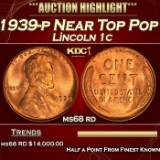 1939-p Lincoln Cent Near Top Pop 1c ms68 rd SEGS