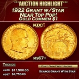 1922 Grant w/Star Gold Commem Dollar Near Top Pop! 1 ms67+ SEGS
