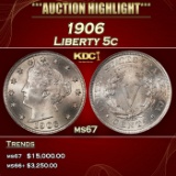 1906 Liberty Nickel 5c ms67 SEGS