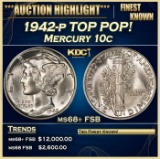 1942-p Mercury Dime TOP POP! 10c ms68+ FSB SEGS