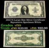 1923 $1 large size Silver Certificate Grades vf+ Signatures Speelman/White
