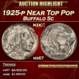 1925-p Buffalo Nickel Near Top Pop 5c ms67 SEGS