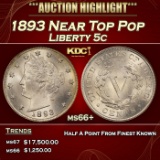 1893 Liberty Nickel Near Top Pop 5c ms66+ SEGS